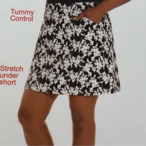 Mario Serrani Ladies' Tummy Control Skort Front Pockets, Black/White XL